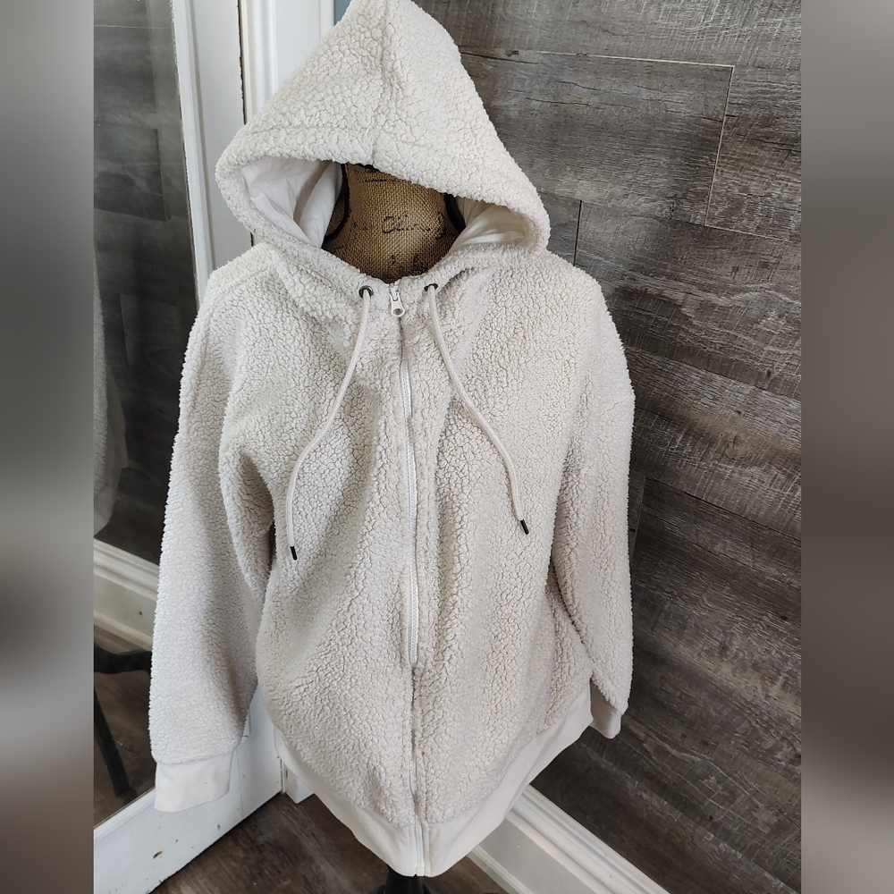 Champion Women's White Sherpa Hoodie Jacket